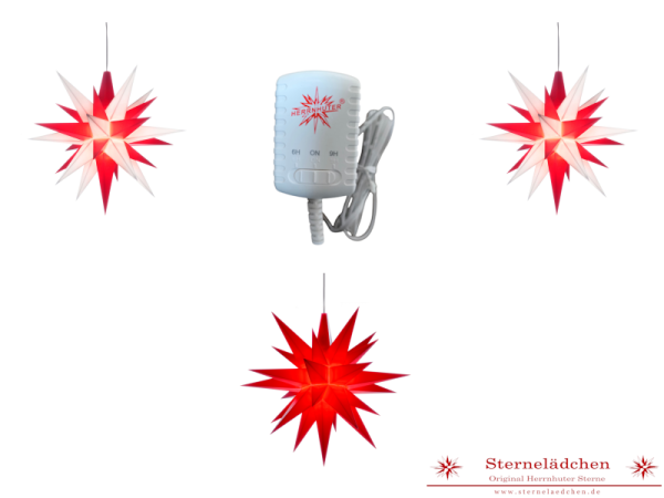 Sterne-Set A1e weiß-rot/rot/weiß-rot